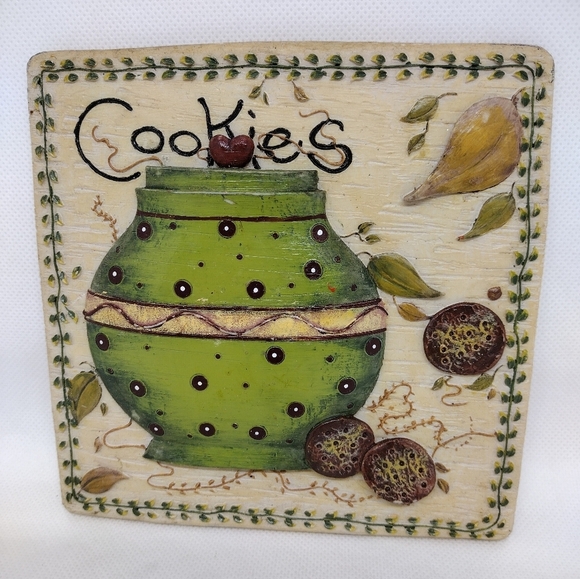 Set of 4 Resin 3D Wall Decor Plaques Tea, Honey, Cookies, and Muffins - Picture 5 of 14